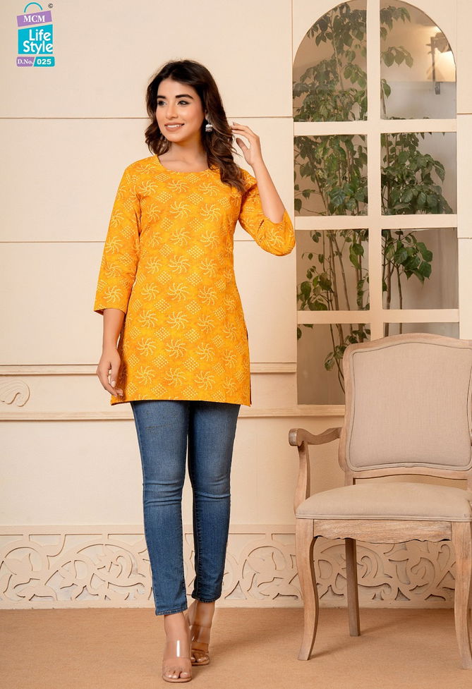 Kashvi Vol 2 By Mcm Printed Pure Cotton Short Top Wholesale Market In India
